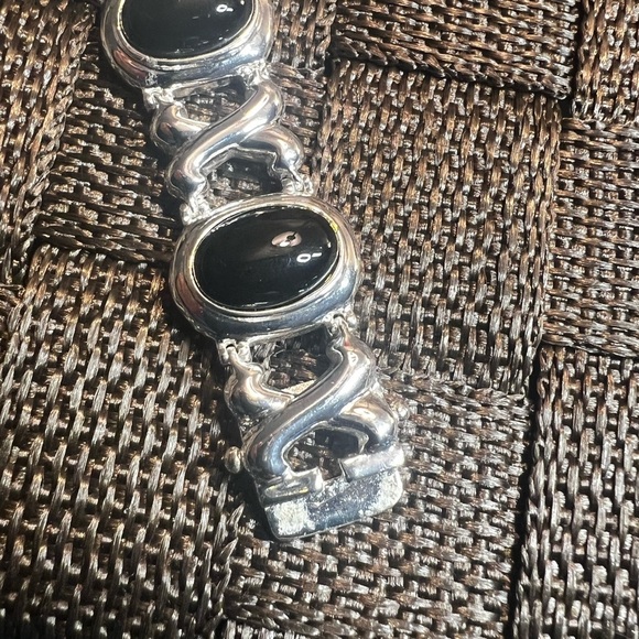 Women’s sterling and onyx bracelet nwot 7” - Picture 8 of 9